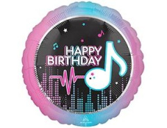 A Шар (18''/46 см) Круг, Нappy Вirthday, Блогер, 1 шт. в уп.